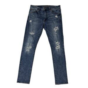 American Eagle Next Level Flex Slim Jeans Mens‎ 34x34 Blue Distressed Stretch